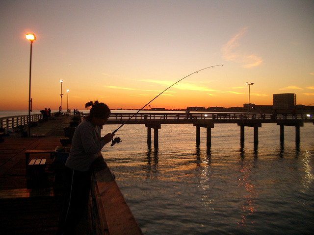 myrtle beach pier at sunset